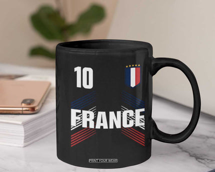 France Soccer Sports Graphic Number 10 Jersey Style Coffee Mug