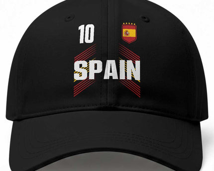 Spain Soccer Sports Graphic Number 10 Jersey Style Baseball Cap