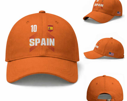 Spain Soccer Sports Graphic Number 10 Jersey Style Baseball Cap