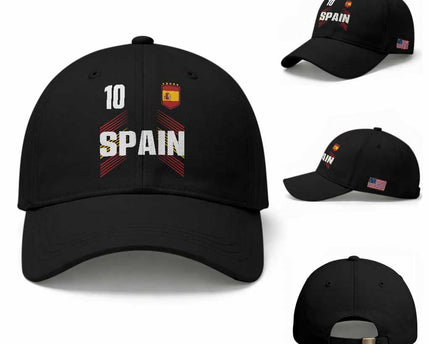 Spain Soccer Sports Graphic Number 10 Jersey Style Baseball Cap