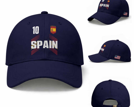 Spain Soccer Sports Graphic Number 10 Jersey Style Baseball Cap
