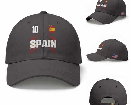 Spain Soccer Sports Graphic Number 10 Jersey Style Baseball Cap
