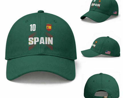 Spain Soccer Sports Graphic Number 10 Jersey Style Baseball Cap