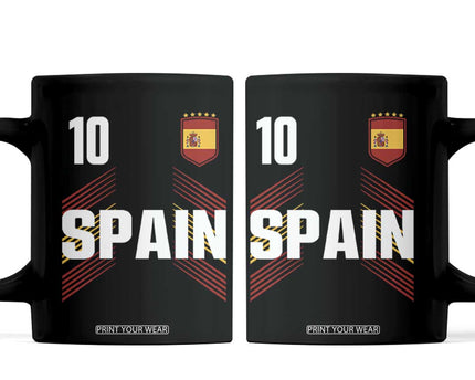 Spain Soccer Sports Graphic Number 10 Jersey Style Coffee Mug