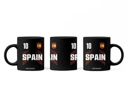 Spain Soccer Sports Graphic Number 10 Jersey Style Coffee Mug