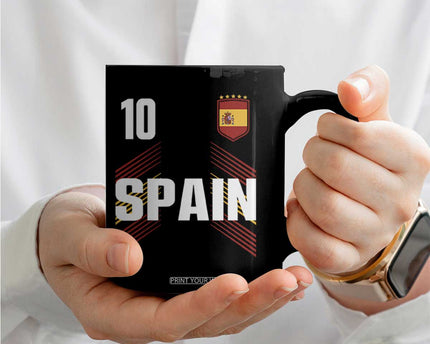 Spain Soccer Sports Graphic Number 10 Jersey Style Coffee Mug