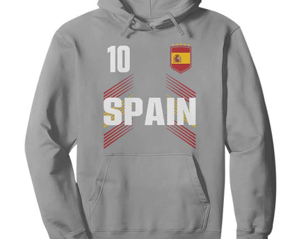 Spain Soccer Sports Graphic Number 10 Jersey Style Hoodie