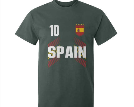 Spain Soccer Sports Graphic Number 10 Jersey Style T-Shirt