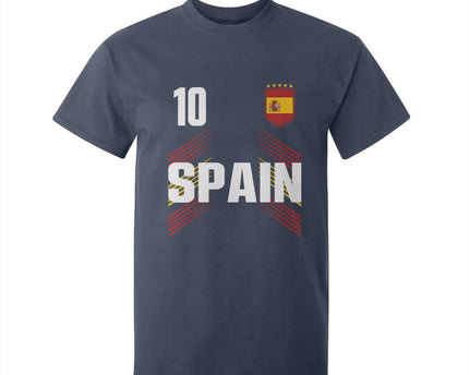 Spain Soccer Sports Graphic Number 10 Jersey Style T-Shirt