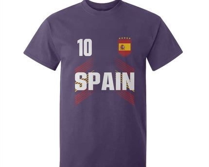 Spain Soccer Sports Graphic Number 10 Jersey Style T-Shirt