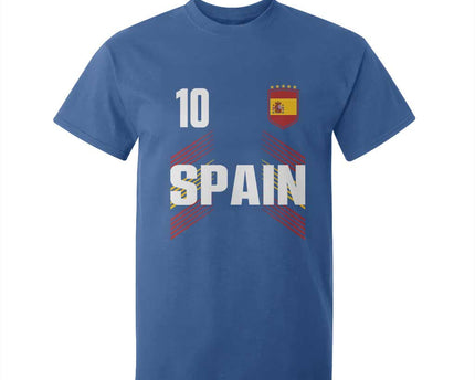 Spain Soccer Sports Graphic Number 10 Jersey Style T-Shirt