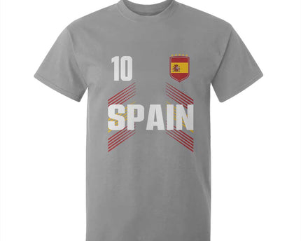 Spain Soccer Sports Graphic Number 10 Jersey Style T-Shirt
