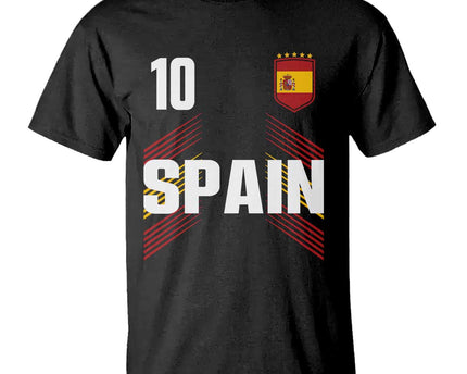 Spain Soccer Sports Graphic Number 10 Jersey Style T-Shirt