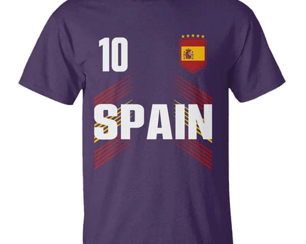 Spain Soccer Sports Graphic Number 10 Jersey Style T-Shirt