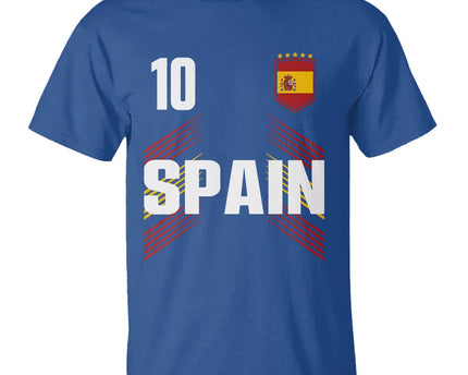 Spain Soccer Sports Graphic Number 10 Jersey Style T-Shirt