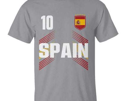 Spain Soccer Sports Graphic Number 10 Jersey Style T-Shirt