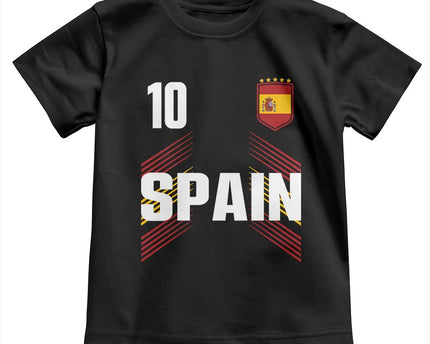 Spain Soccer Sports Graphic Number 10 Jersey Style Toddler T-Shirt