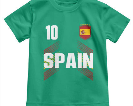Spain Soccer Sports Graphic Number 10 Jersey Style Toddler T-Shirt
