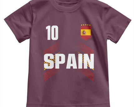 Spain Soccer Sports Graphic Number 10 Jersey Style Toddler T-Shirt