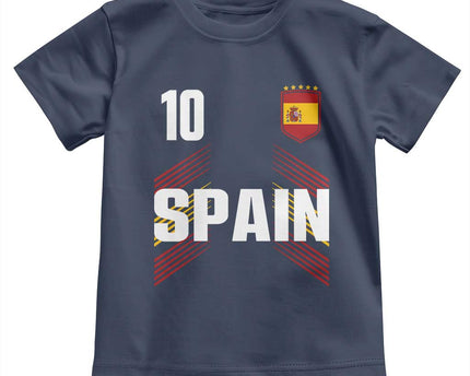 Spain Soccer Sports Graphic Number 10 Jersey Style Toddler T-Shirt
