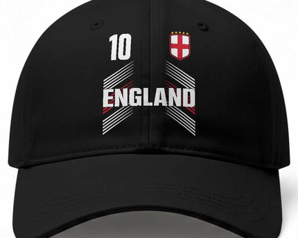 England Soccer Sports Graphic Number 10 Jersey Style Baseball Cap