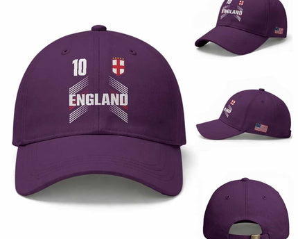 England Soccer Sports Graphic Number 10 Jersey Style Baseball Cap
