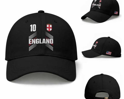 England Soccer Sports Graphic Number 10 Jersey Style Baseball Cap