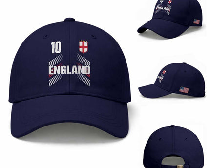 England Soccer Sports Graphic Number 10 Jersey Style Baseball Cap