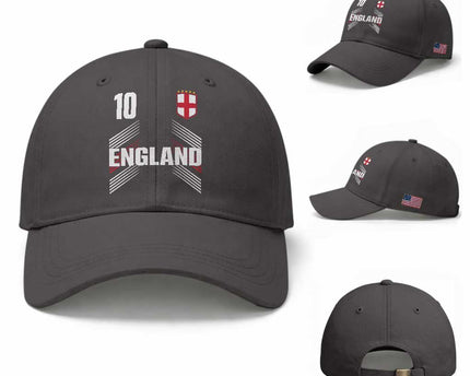 England Soccer Sports Graphic Number 10 Jersey Style Baseball Cap