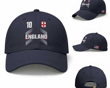 England Soccer Sports Graphic Number 10 Jersey Style Baseball Cap