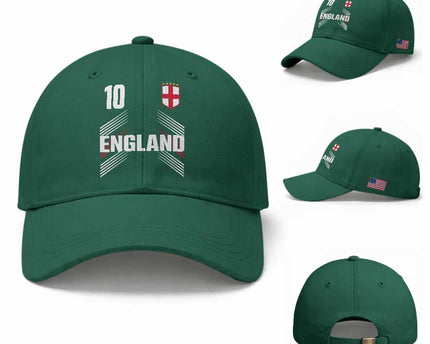 England Soccer Sports Graphic Number 10 Jersey Style Baseball Cap
