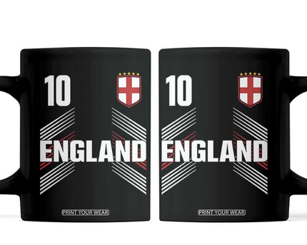England Soccer Sports Graphic Number 10 Jersey Style Coffee Mug