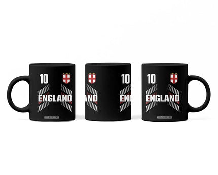 England Soccer Sports Graphic Number 10 Jersey Style Coffee Mug