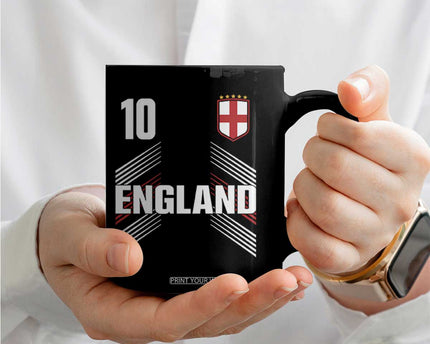 England Soccer Sports Graphic Number 10 Jersey Style Coffee Mug