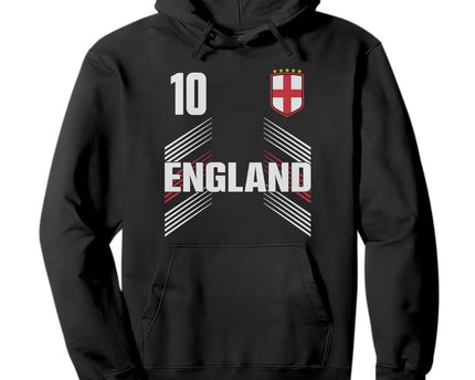 England Soccer Sports Graphic Number 10 Jersey Style Hoodie