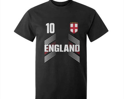 England Soccer Sports Graphic Number 10 Jersey Style T-Shirt