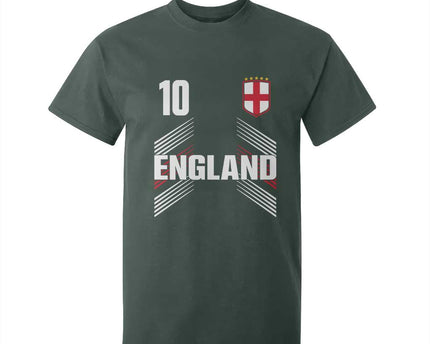 England Soccer Sports Graphic Number 10 Jersey Style T-Shirt