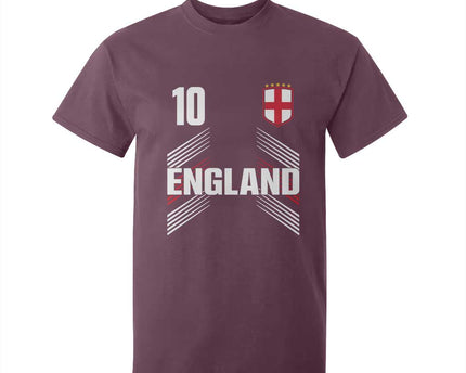 England Soccer Sports Graphic Number 10 Jersey Style T-Shirt