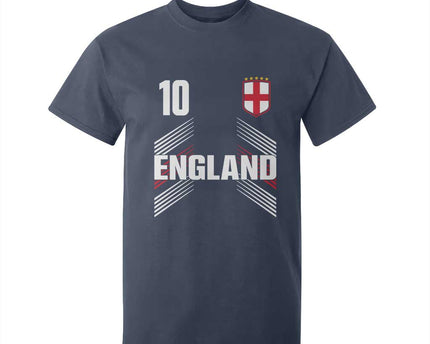 England Soccer Sports Graphic Number 10 Jersey Style T-Shirt