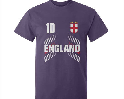England Soccer Sports Graphic Number 10 Jersey Style T-Shirt