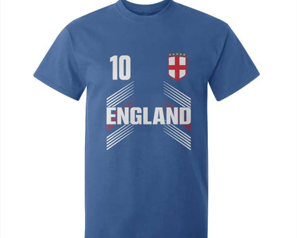 England Soccer Sports Graphic Number 10 Jersey Style T-Shirt