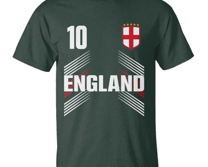 England Soccer Sports Graphic Number 10 Jersey Style T-Shirt