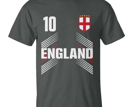 England Soccer Sports Graphic Number 10 Jersey Style T-Shirt