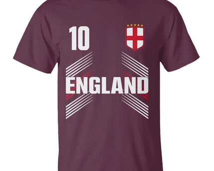 England Soccer Sports Graphic Number 10 Jersey Style T-Shirt