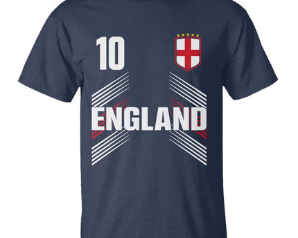 England Soccer Sports Graphic Number 10 Jersey Style T-Shirt