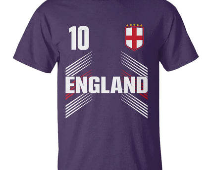 England Soccer Sports Graphic Number 10 Jersey Style T-Shirt