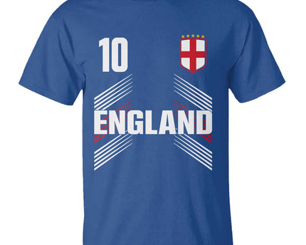 England Soccer Sports Graphic Number 10 Jersey Style T-Shirt