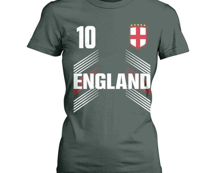 England Soccer Sports Graphic Number 10 Jersey Style T-Shirt