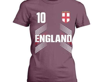 England Soccer Sports Graphic Number 10 Jersey Style T-Shirt