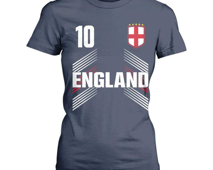 England Soccer Sports Graphic Number 10 Jersey Style T-Shirt